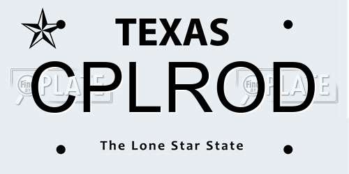 CPLROD Texas License Plate