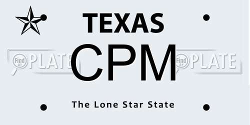 CPM Texas License Plate