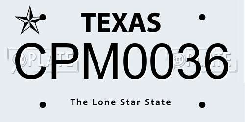 CPM0036 Texas License Plate