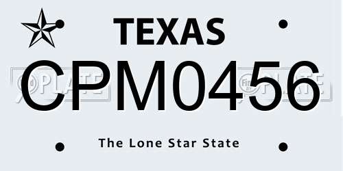 CPM0456 Texas License Plate