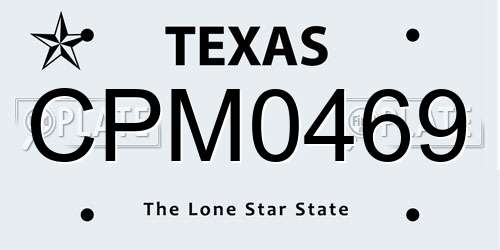 CPM0469 Texas License Plate
