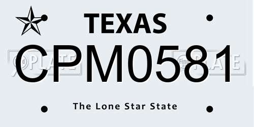 CPM0581 Texas License Plate