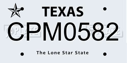 CPM0582 Texas License Plate