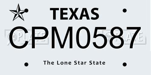 CPM0587 Texas License Plate