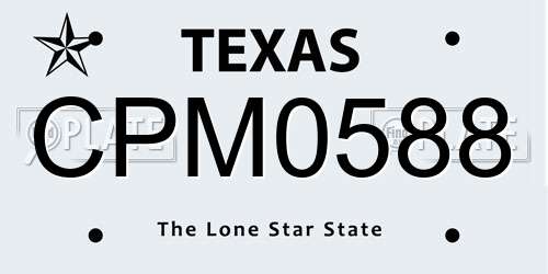 CPM0588 Texas License Plate
