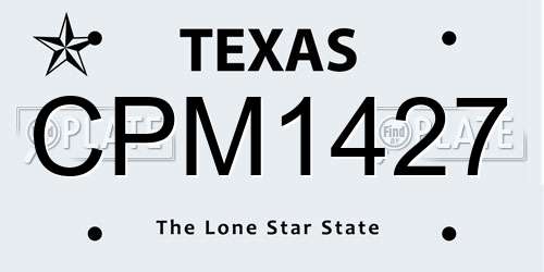 CPM1427 Texas License Plate