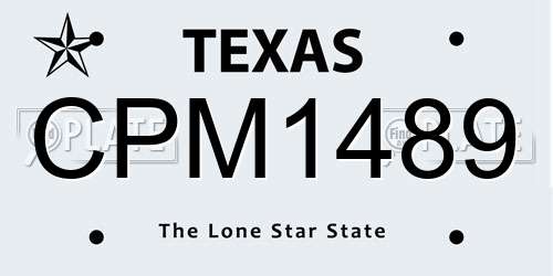 CPM1489 Texas License Plate