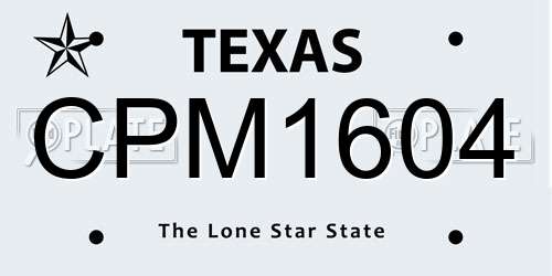 CPM1604 Texas License Plate