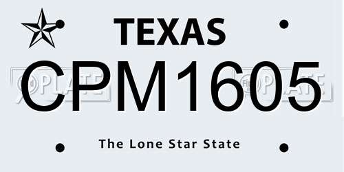 CPM1605 Texas License Plate