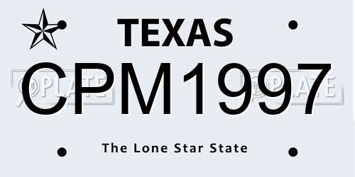 CPM1997 Texas License Plate