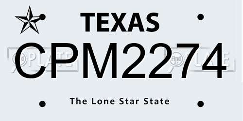 CPM2274 Texas License Plate