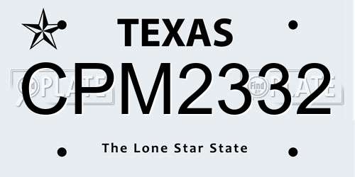 CPM2332 Texas License Plate
