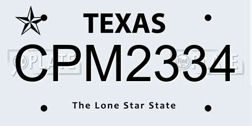 CPM2334 Texas License Plate