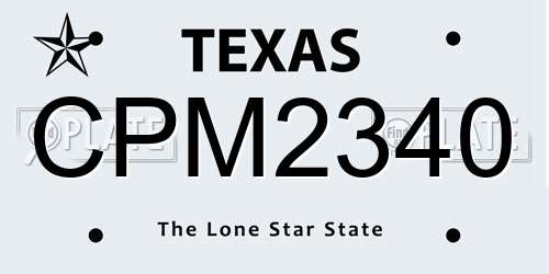 CPM2340 Texas License Plate