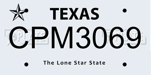 CPM3069 Texas License Plate
