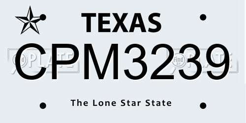 CPM3239 Texas License Plate