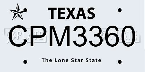 CPM3360 Texas License Plate