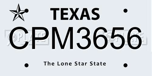 CPM3656 Texas License Plate