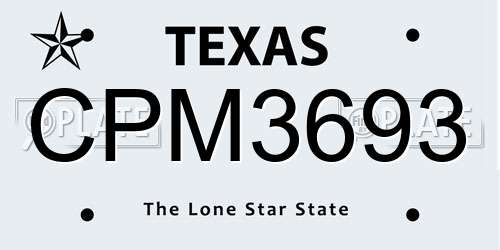 CPM3693 Texas License Plate