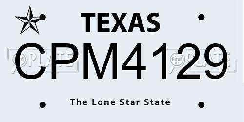 CPM4129 Texas License Plate
