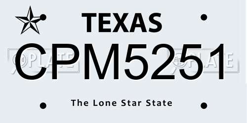 CPM5251 Texas License Plate