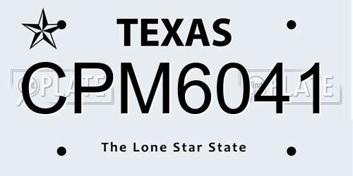 CPM6041 Texas License Plate