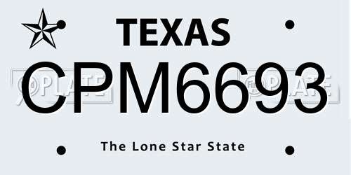 CPM6693 Texas License Plate