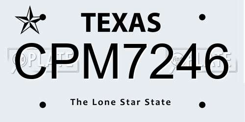 CPM7246 Texas License Plate