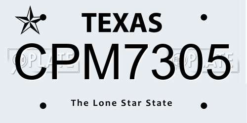 CPM7305 Texas License Plate