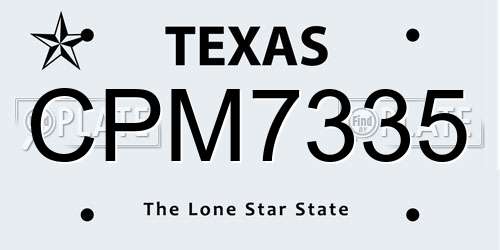 CPM7335 Texas License Plate