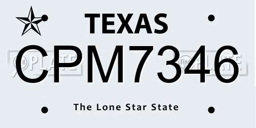 CPM7346 Texas License Plate