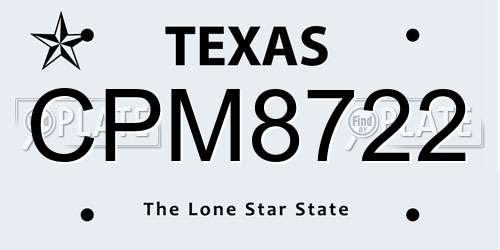 CPM8722 Texas License Plate