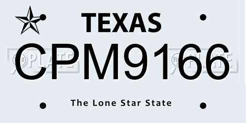CPM9166 Texas License Plate