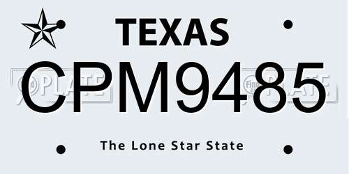 CPM9485 Texas License Plate
