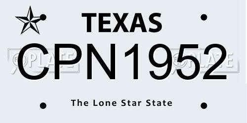 CPN1952 Texas License Plate