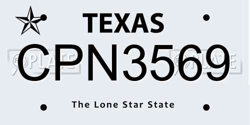 CPN3569 Texas License Plate
