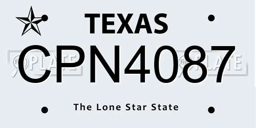 CPN4087 Texas License Plate