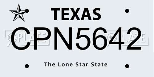 CPN5642 Texas License Plate