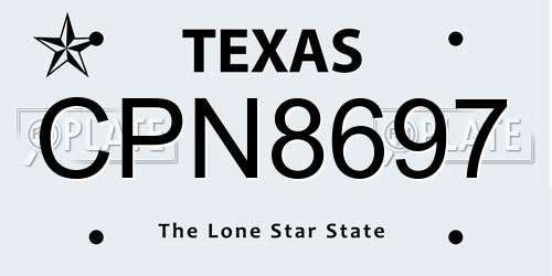 CPN8697 Texas License Plate