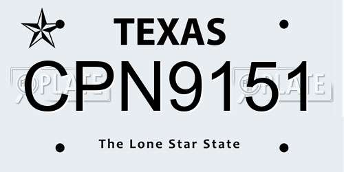 CPN9151 Texas License Plate