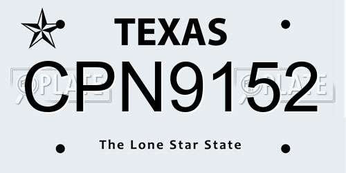 CPN9152 Texas License Plate