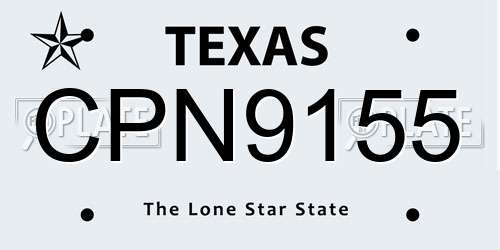 CPN9155 Texas License Plate