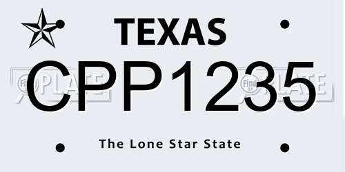 CPP1235 Texas License Plate