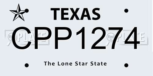 CPP1274 Texas License Plate