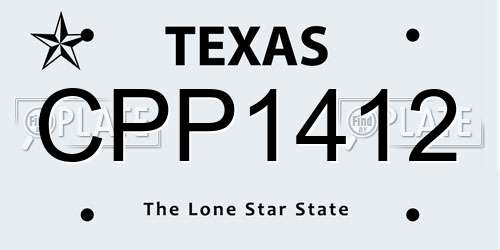 CPP1412 Texas License Plate
