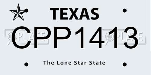 CPP1413 Texas License Plate