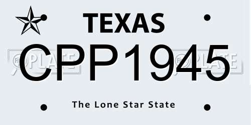 CPP1945 Texas License Plate