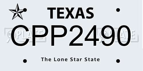 CPP2490 Texas License Plate