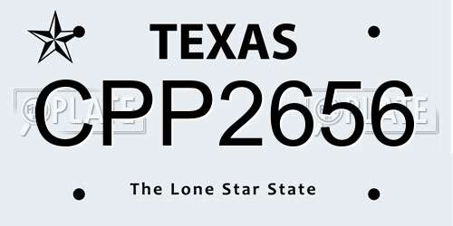 CPP2656 Texas License Plate