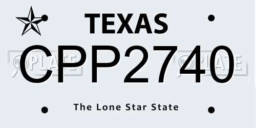 CPP2740 Texas License Plate